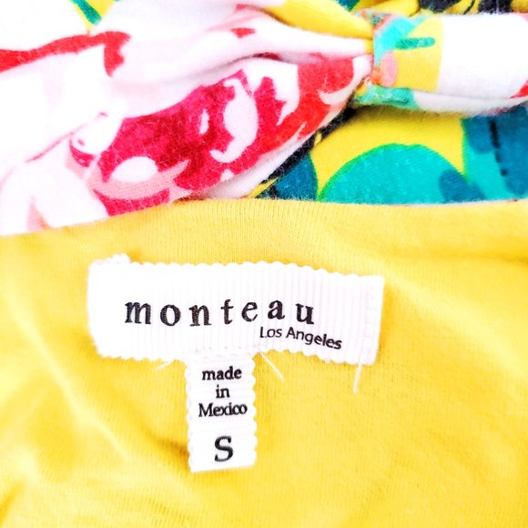 Yellow Floral Skater Dress with Back Cut-outs S - Picture 6 of 7